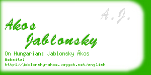 akos jablonsky business card
