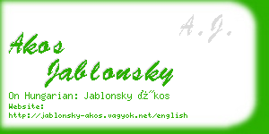 akos jablonsky business card